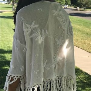 Floral sewn cardigan